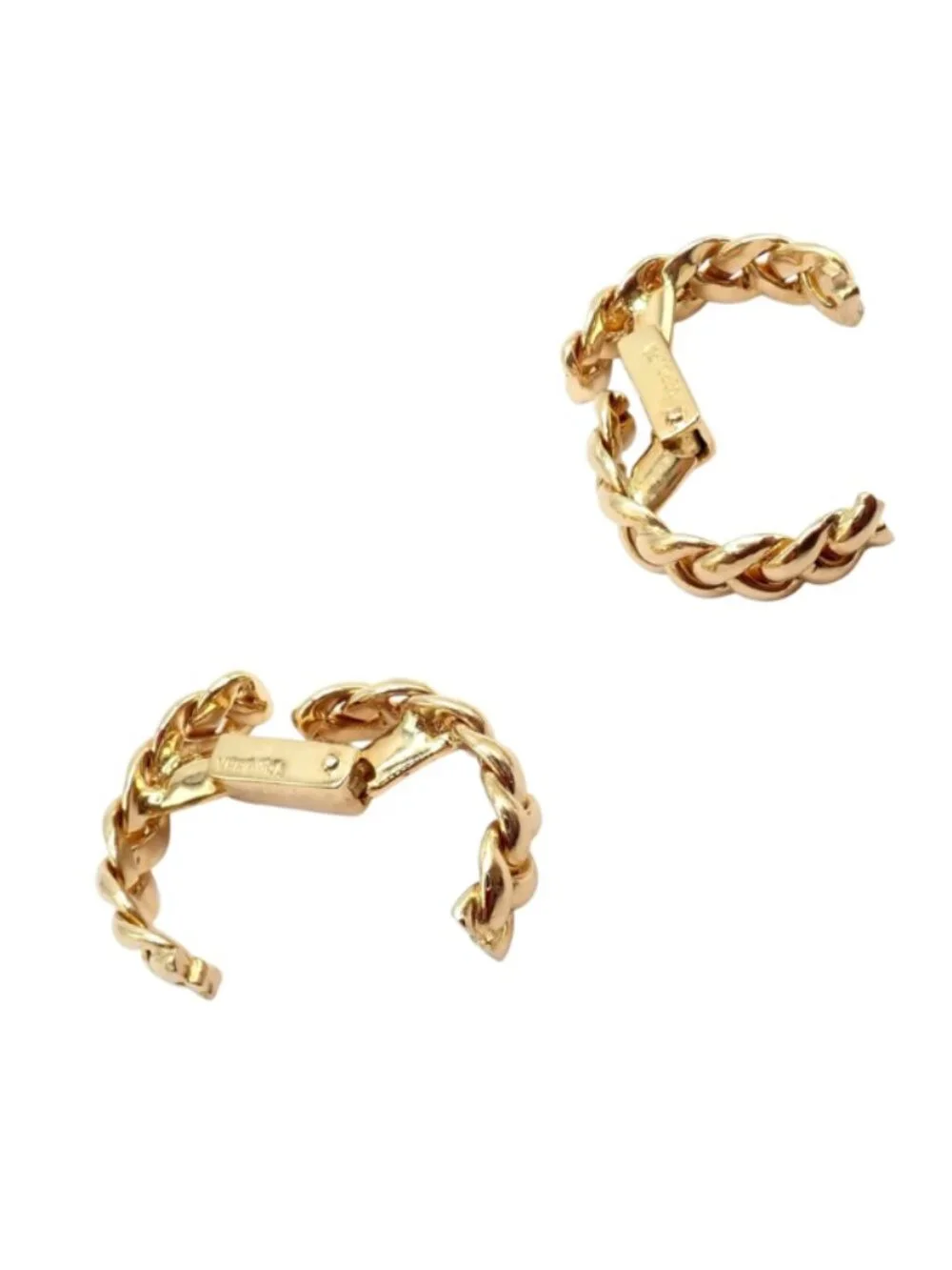 Authentic! Verdura 18k Yellow Gold Classic Rope Stirrup Cufflinks